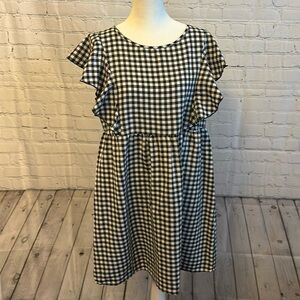 Buffalo plaid ruffle dress
